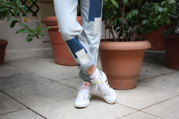 Jean upcyclé patchwork