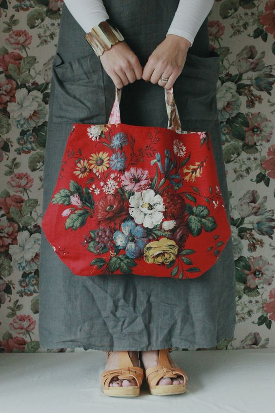 Sac jacquard fleuri