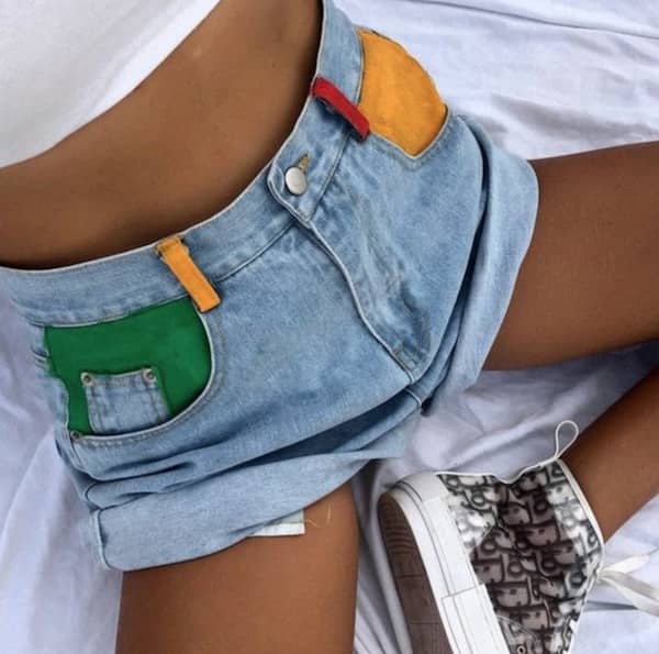 Short en jean upcyclé