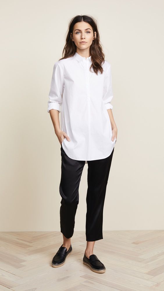 Chemise longue femme blanche