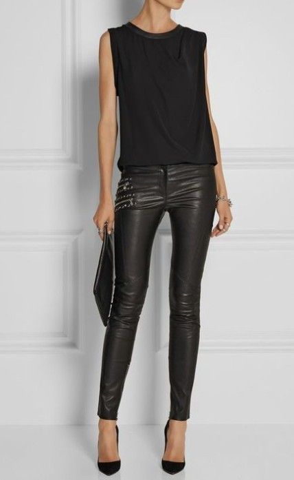 Pantalon en cuir moulant