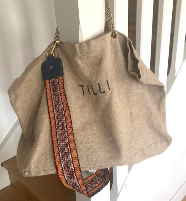 Sac en lin upcyclé à partir de chutes de tissu