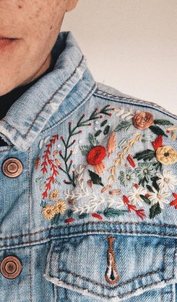 Veste en jean customisée