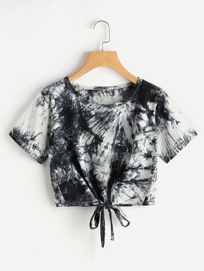 T-shirt crop-top tie and dye