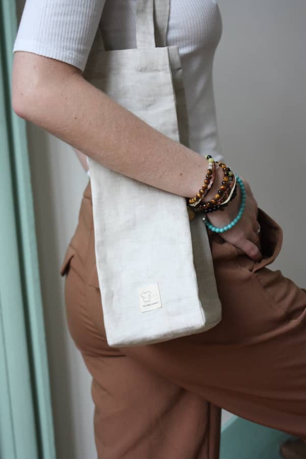 Sac porte bouteille en lin