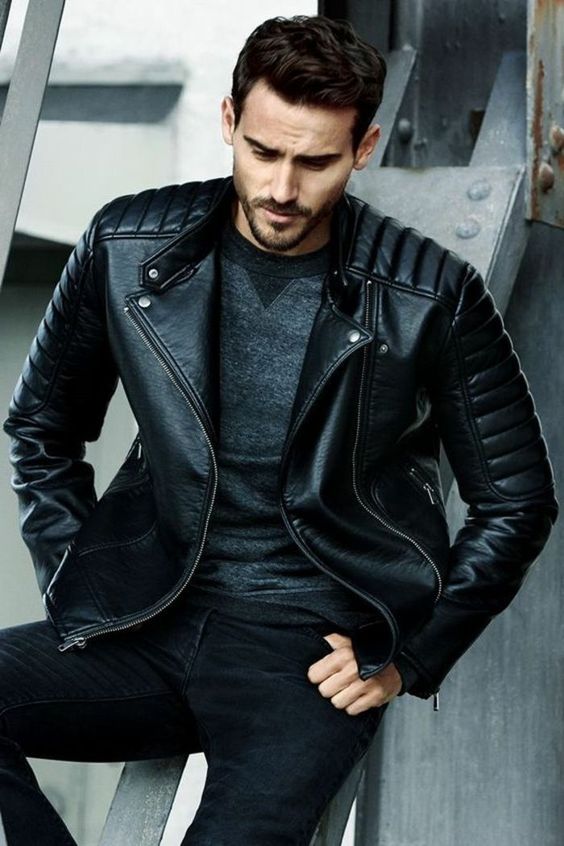 Veste en cuir homme